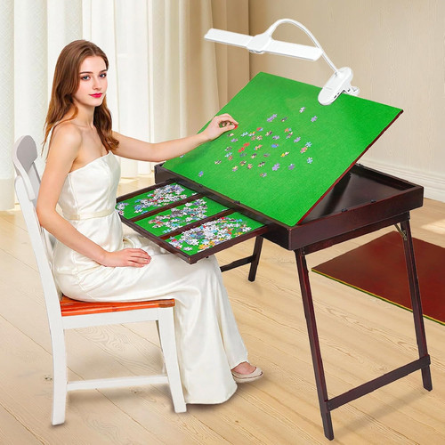 Folding wooden jigsaw puzzle - jigsaw,