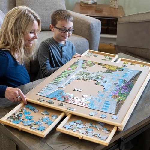 Foldable wooden jigsaw - wooden, puzzle